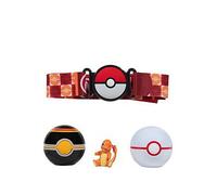 PKW3163 Set-2-Inch Charmander Battle Figure with Clip ‘N' Go Plus Luxury Ball and Pokéball Accessories, Glumanda Belt Set