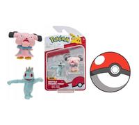 Pokemon Clip N Go Battle Feature Figure Set and Action Ready Plus Sticker (Machop and Snubbull)