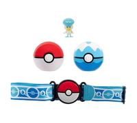 Pokémon Clip N Go Poke Ball Belt Set - Quaxly Includes Themed Belt and 2-Inch Quaxly with Dive Ball & Water Ball Accessories