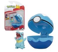 Pokemon Clip N Go Pokeball & 5 cm Totodile Battle Figure - Attachable to Pokemon Belt - New 2022 - Officially Licensed Pokemon Toy (PKW2651)