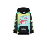 Pokemon Hoodie Boys Teens Hooded Sweatshirt Soft Pikachu Pullover Casual Long Sleeve Jumper Kangaroo Pocket Anime Gifts (9-10 Years, Black/Yellow Bulbasaur)