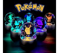 Pokemon Crystal Ball 3D Pikachu Mewtwo Mew Gengar Night Light Lamp Base Pokeball Crystal Pokemon Glass Ball Figure Birthday Gift 03 Mew