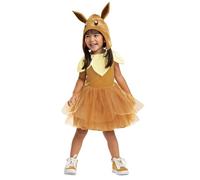 Pokémon Disguise Eevee Tutu Fancy Dress for Toddlers, Officially Licensed, Adorable Tutu Dress for Girls with Sparkling Skirt, Includes Cute Eevee Fabric Hat with Dimensional Ears