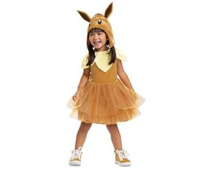 Pokémon Disguise Eevee Tutu Fancy Dress for Toddlers, Officially Licensed, Adorable Tutu Dress for Girls with Sparkling Skirt, Includes Cute Eevee Fabric Hat with Dimensional Ears
