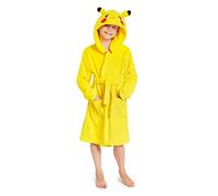 Pokemon Dressing Gown for Boys & Teens, Fleece 3D Pikachu Ears Hooded Bathrobe with Pockets, Nightwear, Anime Gifts for Boys (9-10 Years)