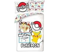 Pokemon Duvet Cover Set 140x200cm Characters Pikachu And Meowth Polyester