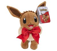 Pokémon Eevee Plush with Holiday Bow - 8-Inch Eevee Plush with Unique Accessory