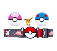 Pokémon Eevee Clip ‘N’ Go Belt Set - 2-Inch Eevee Battle Figure with Great Ball, Love Ball, and Themed Belt