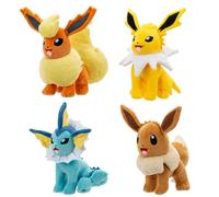 Pokémon Eevee Evolution Plush 4 Pack - Four 8-Inch Pokemon Plush of Eevee, Flareon, Jolteon, and Vaporeon