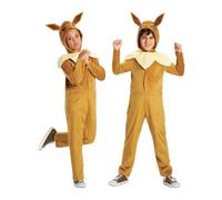 Pokémon Eevee Jumpsuit for Kids, Officially Licensed by Disguise, Eevee Dress Up for Kids, Features Dimensional Hood with Adorable Character Details, Super Soft Material, for 4-6, 7-8, 10-12 years