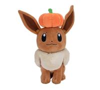 Pokémon Eevee Plush with Pumpkin - 8-Inch Eevee Plush with Unique Accessory