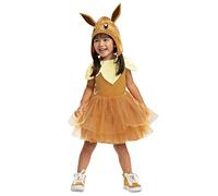 Pokémon Eevee Tutu Fancy Dress for Toddlers, Officially Licensed, Adorable Tutu Dress for Girls with Sparkling Skirt, Includes Cute Eevee Fabric Hat with Dimensional Ears