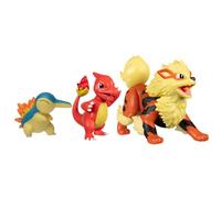 Pokémon Fire-Themed Battle Figure Set: 4.5" Arcanine, 3" Charmeleon, 2" Cyndaquil - Exclusive Toys for Kids & Fans