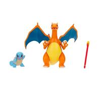 Pokemon Fire and Water Battle Pack - Includes 45 Inch Flame Action charizard and 2 Squirtle Action Figures