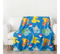 Pokémon Fleece Blanket, Cuddly Kids Blanket, 130 x 170 cm, Officially Licensed, Soft and Fluffy, Oeko-Tex Approved, Easy Care & Durable, Gift Idea for Children and Adults, Pikachu & Friends