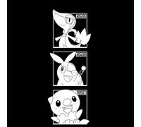 Pokemon Generation 5 Monochrome Starters Men's T-Shirt - Black - XL