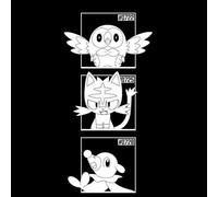 Pokemon Generation 7 Monochrome Starters Men's T-Shirt - Black - L