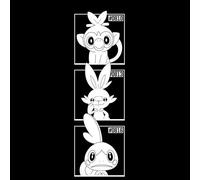 Pokemon Generation 8 Monochrome Starters Men's T-Shirt - Black - L