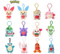 Pokemon Gengar Jigglypuff Bulbasaur Plush Stuffed Toy Mimikyu Mew Togepi Kawaii Keychain Backpack Pendant Keyring Birthday Gifts Gift box
