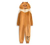 Pokemon Eevee Girls Onesie | Kids Eevee Character Graphic Print Hooded Sleepsuit with 3D Ears in Brown | Childrens Pocket Monster Pajama Nightwear | Classic TV Series Video Game Merchandise Gift