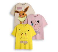 (7-8 Years) Pokemon Multi-Pack of 3 Short-Sleeved T-Shirts (Girls Multicoloured)