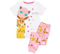 Pokemon Girl's Long Sleeve Long Leg Pyjama Set | Pink | Official Merch | Size: 9-10 Years Pokemon Pink 9-10 Years