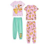 Pokemon Girls Pink Pikachu & Eevee Multi-Pack of 2 Short Sleeve Long Leg Pyjama Set - 11-12 Years