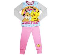 Pokémon Girls Pokemon Pyjamas Gaming Gamer Character Nightwear, 2 Piece Set, Pink/Grey Besties, Age 11-12 Years