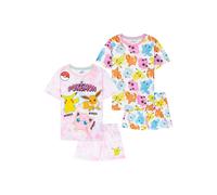 Pokemon Girl's Pyjama Set PJ 2 Pack Short Sleeve Lounge Nightwear Sleepwear | Size: 11-12 Years Pokemon Multicolor 11-12 Years