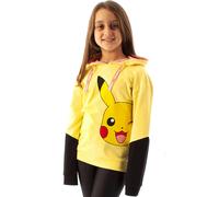 Pokemon Hoodie For Girls | Kids Yellow Pikachu Hooded Jumper Sweater | Gamer Gifts Clothing Merchandise 7-8 Years