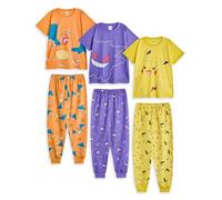 Pokémon Girls Yellow Pyjama Set | Short Sleeve Top & Long Bottoms | Pikachu Gengar Charizard Graphic Nightwear | Kids Character Print PJs | Pocket Monster Loungewear - 4-5 Years