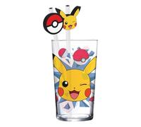 Pokémon Glass Tumbler with Straws Pikachu 485 ml