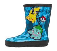 Official Pokemon Kids Blue Splash Print Wellington Boots Pikachu Bulbasaur Design - Wellies 30556 Pokemon 2 UK