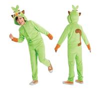 Pokémon Grookey Jumpsuit for Kids, Official Licensed Classic Unisex Kids Fancy Dress by Disguise, Includes Fabric Hood with Character Details, for ages 4-6, 7-8, 10-12 years