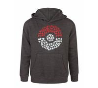 Pokemon Boys Grey Pikachu Silhouettes In Pokeball Hoodie - 5-6 Years