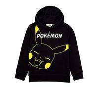 Pokemon Hoodie For Boys and Girls | Kids Game Pikachu Face Black Jumper Pullover | Clothing Gamer Merchandise 4-5 Years