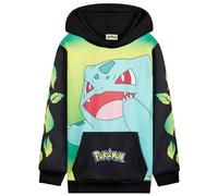 Pokemon Hoodie for Boys Teens, Hooded Sweatshirt, Pikachu Eevee Pullover Casual Sports, Long Sleeve Jumper, Anime Gifts for Boys (11-12 Years, Black/Yellow Bulbasaur)