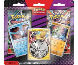 Pokémon : Improved blister pack of 2 booster packs (3 Shiny Cards, 1 coin and 2 Pokémon booster packs).