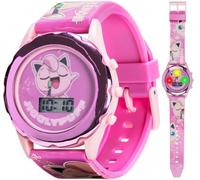 Pokemon Jigglypuff Girls LCD Digital Watch with LED Light Show and Pink Silicone Strap
