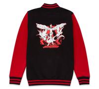 Pokémon Kanto Legendary Embroidered Unisex Varsity Jacket - Black - L