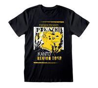 Pokémon Heroes Inc Pikachu Kanto Tour T-Shirt Large Black