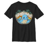 Pokemon Kids Aquatic Squirtle Boys' Short Sleeve T-Shirt, black, M