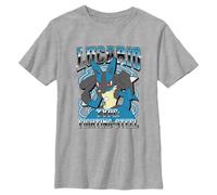Pokemon Kids Boys Lucario is He Short Sleeve T-Shirt, Athletic Mottled, M