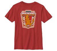 Pokemon Kids Charmander Badge Boys Short Sleeve Tee Shirt, Red, S