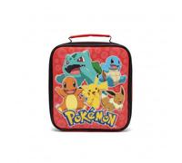 Pokemon Kids Insulated Lunch Bag with Handle - Pikachu, Charmander, Squirtle, Bulbasaur & Eevee - Red School Lunch Box, BPA Free PEVA Lining, 23cm