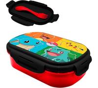 Pokémon Kids Lunch Box with Spork - Premium Bento Food Container, Leak-Resistant, BPA-Free - Pikachu & Friends Design