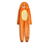 Pokemon Charmander Kids Onesie | Childrens Charmander Character Graphic Print Hooded Sleepsuit in Orange | Childrens Pocket Monster Pajama Nightwear for Boys & Girls | TV Series Game Merchandise Gift