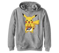 Pokemon Kids Pika Treat Youth Pullover Hoodie, Athletic Mottled, L