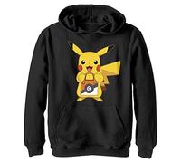 Pokemon Kids Pika Treat Youth Pullover Hoodie, black, S