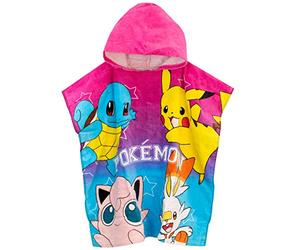 Pokemon Kids Towel Poncho Blue One Size